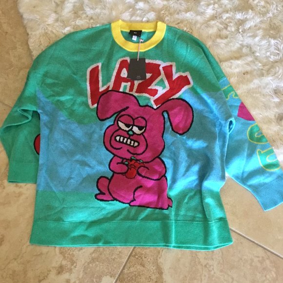 Lazy Oaf bunny sweater size XL New oversized Fit